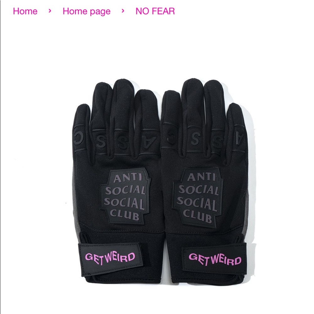 Anti Social Social Club NWT No Fear Gloves
